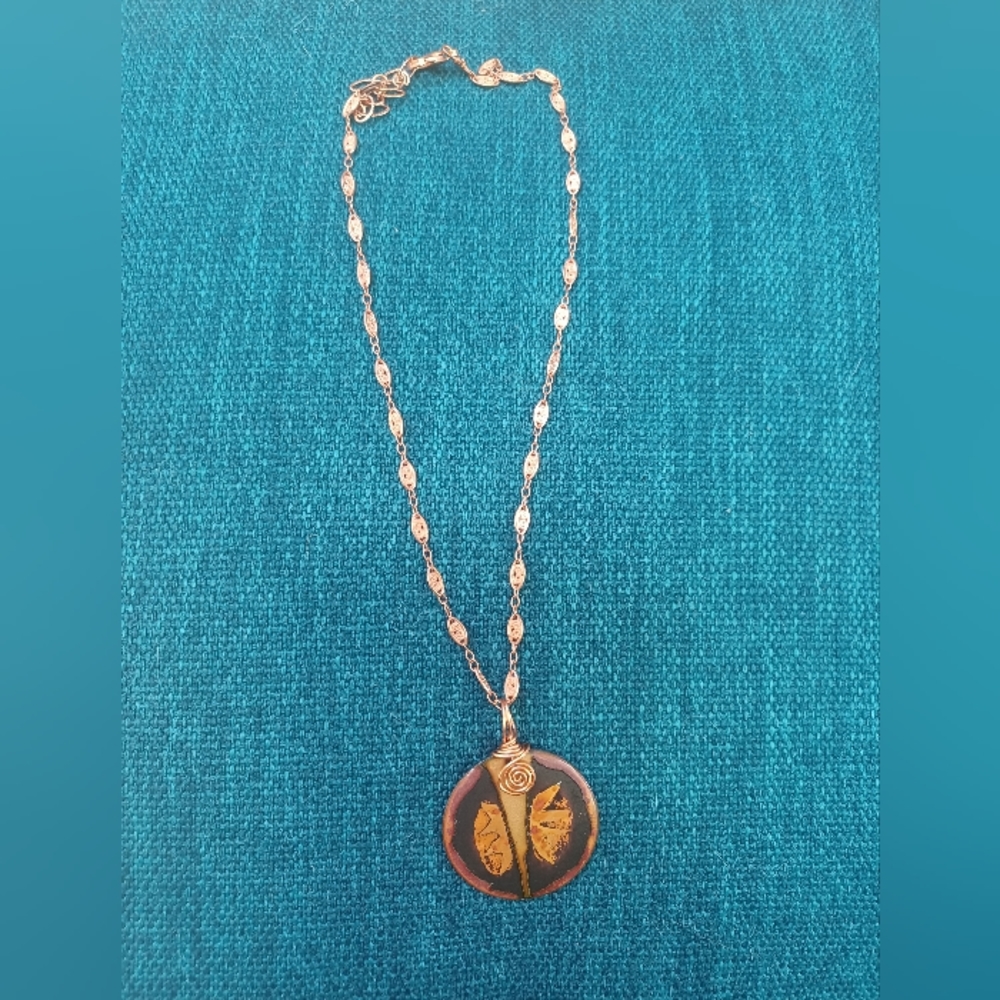 Copper-colored Medallion Chain Necklace